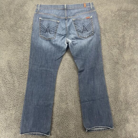 7 For All Mankind Brett Jeans Dark Wash Denim Bootcut Mens Size 36 X 32 Western - Picture 4 of 9
